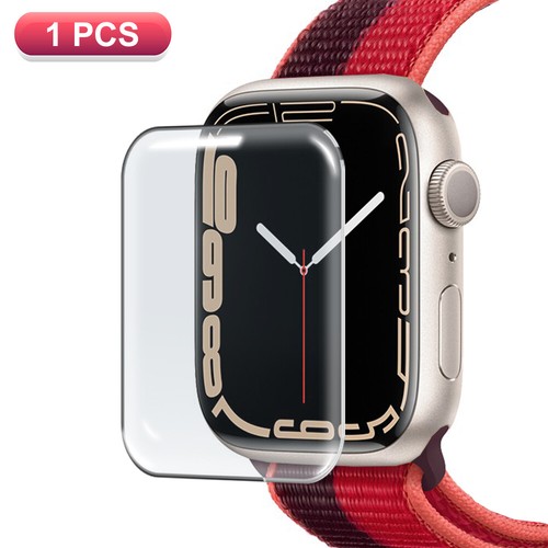 Fr Apple Watch Series 9 8 7 3D bord verre trempé protection plein écran 41/45 mm - Photo 9 sur 11