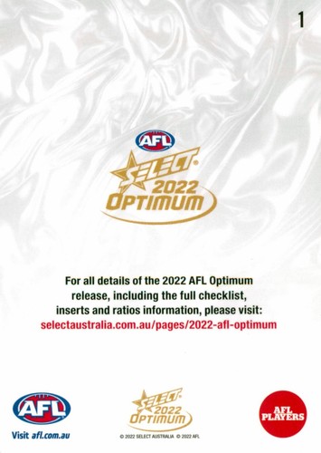 Lista de verificación de tarjeta AFL Select Optimum 2022 - Imagen 2 de 3