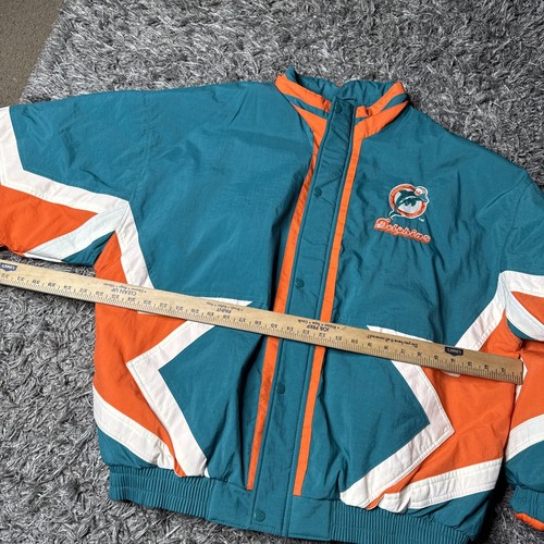 Vintage Miami Dolphins Puffer Starter Jacket Adult Size XL Teal Pro Line 90s - Bild 9 von 14