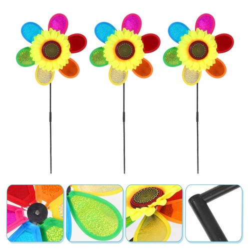 3Pcs Flower Pinwheels Spinners Sunflower Garden Decoration Garden Pinwheels  - Bild 2 von 9