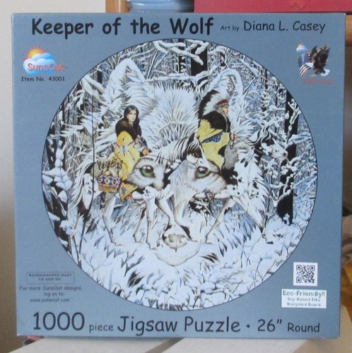 KEEPER OF THE WOLF BY DIANA CASEY - Complete - SUNSOUT ROUND PUZZLE