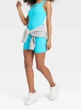 JoyLab Turquoise Blue Romper Jumpsuit Bodysuit Athletic Small NEW