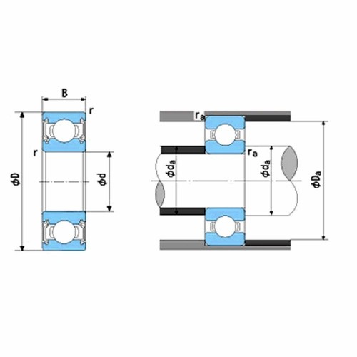 6203-2RS (Nachi 6203-2NSE9CM) Deep Groove Ball Bearing Two contact seal 17x40x12 - Picture 3 of 4