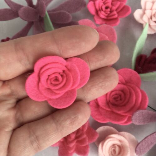 Felt Flower Kit, Shades of Pink, Die cut felt flowers - Picture 3 of 13