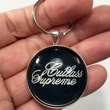 Vtg. 73-77 Oldsmobile Cutlass Supreme Chrome Badge Emblem Reproduction Keychain