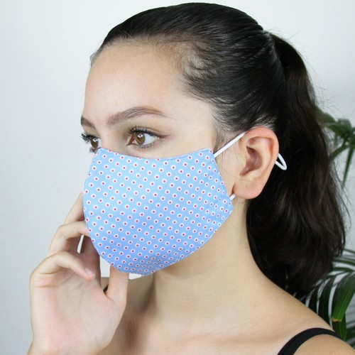LADIES HANDMADE FACE MASK SHIELD HEADBAND 100%COTTON WASHABLE ADJUSTABLE EARLOOP - Picture 72 of 109