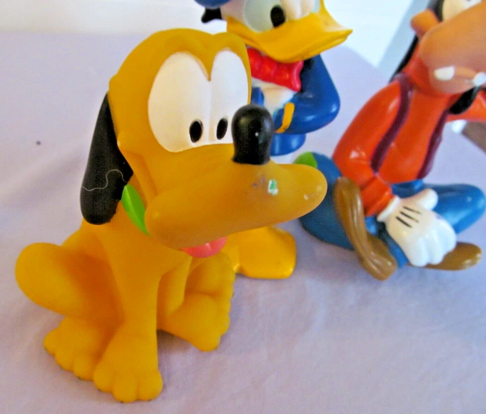 Disney Pluto GOOFY Donald Duck squeaky Bath Toy 5.5" Rubber Figure - Image 2 of 4