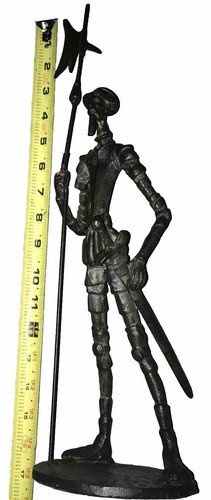Vintage Spanish Brutalist Don Quixote Conquistador Metal Art Sculpture 16” Tall - Picture 3 of 7