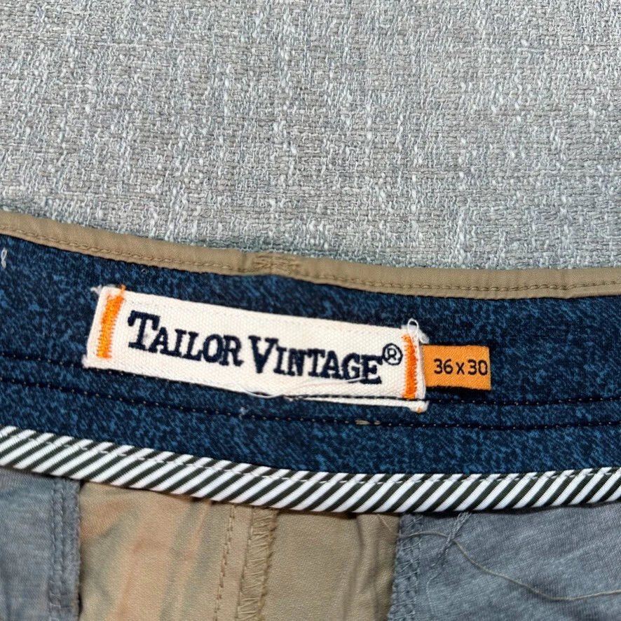 Tailor Vintage Chino Pants Mens 36x30 Brown Slim Fit Comfort Stretch Waist Golf - Image 3 of 4