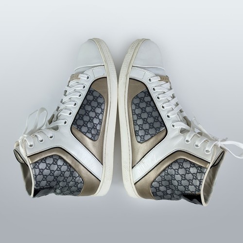 GUCCI women's leather guccissima hi-top sneakers | Size EUR 37/US 7 (9.6 in) - Picture 11 of 12