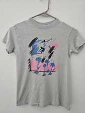 Vintage Boys Surf T Shirt Thin Soft Grey 8 9 Years 80s Single Stitch Top