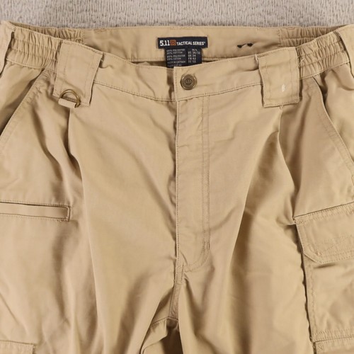 5.11 Tactical Pants Mens 34 Beige Tan Ripstop Canvas Cargo Pockets 34x32 - Picture 3 of 16
