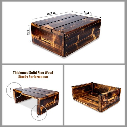 Solid Wood Step Stool for Adult & Kid 500Lb Capacity, Vintage Decorative Single - Picture 2 of 7