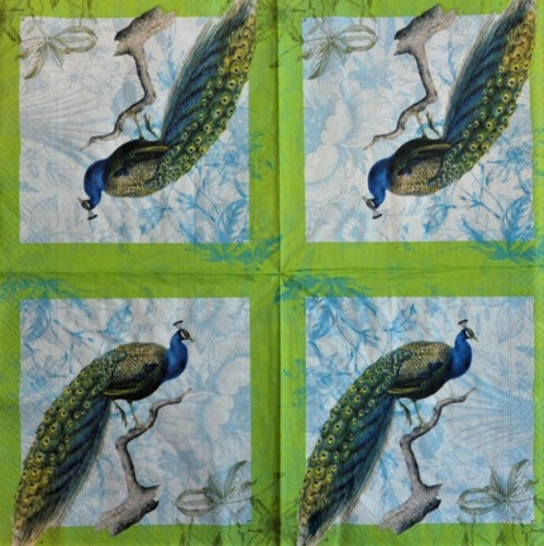 4 servilletas de papel individuales para mesa de artesanía decoupage pavo real pájaro 64 - Imagen 2 de 2
