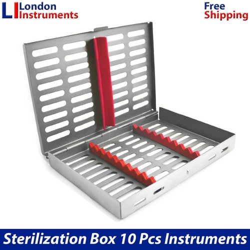 10 PIEZAS Caja de casete Bandeja Autoclave Ajuste Escalador Instrumentos Quirúrgicos Dentales Nuevo - Imagen 3 de 6