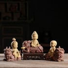 5.1" China Yixing Zisha Tea Pet Avalokitesvara Bodhisattva Artware Buddha Statue