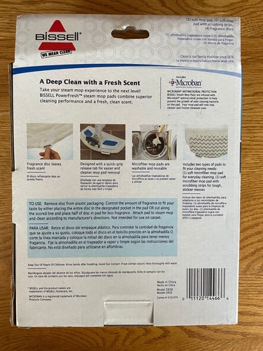 Bissell PowerFresh 2 Reusable Mop Pads & 4 Scented Discs - Fits all 1940 Models - Picture 2 of 6