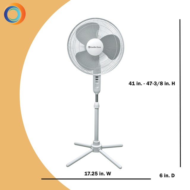 Comfort Zone CZST161BTE 16" Oscillating Pedestal Quad Pod ...