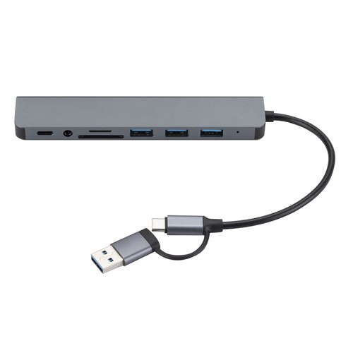 Adaptateur USB C HUB 8 en 1 Multiport Type C USB 3.0 Ultra-Slim USB C Docking - Photo 4/8