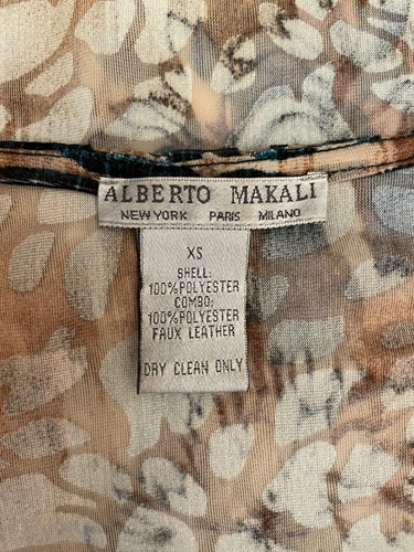 Alberto Makali Womens Cardigan Tank Top Set Size XS Ivory Teal Animal Print Knit - Picture 2 of 16
