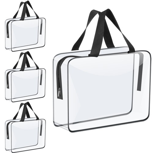 4/6 Packs Toy Storage Bags Clear PVC Organizing Bags with Zipper Portable GQ - Picture 15 of 18