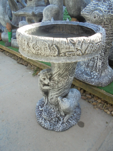 Meerkat bird bath concrete garden ornament