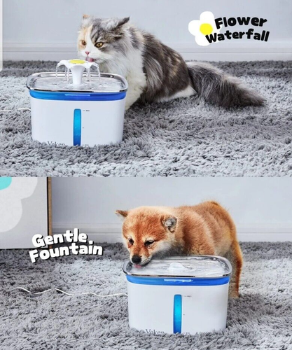 Veken 95oz/2.8L Automatic Pet Drinking Fountain - cat dog white grey filter love - Picture 6 of 6
