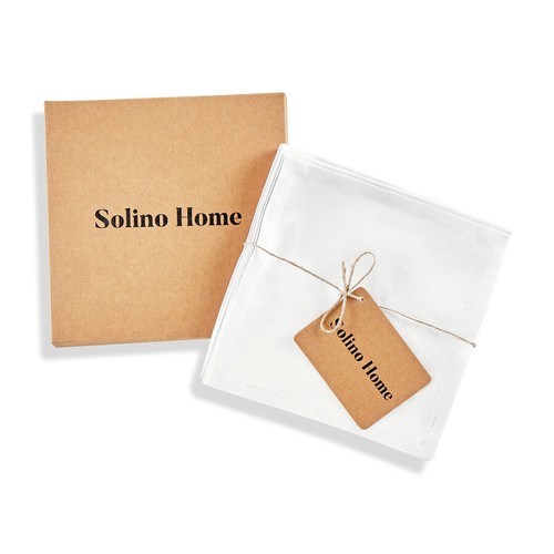 Solino Home Cotton Linen Table Cocktail Napkins Cloth 6 x 6" for Fall - Dru - Picture 9 of 24