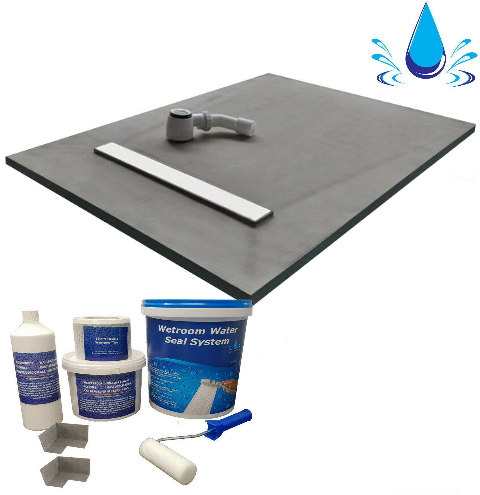 Wet room & wetroom kit shower tray & All Linear sizes (WSK)