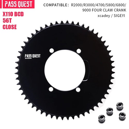 110 BCD Road Bike Crankset Single Chainring 4 Bolt Round Chainwheel for SHIMANO - Picture 32 of 33
