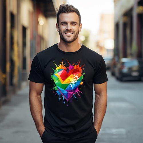 Lustiges T-Shirt Pride_48 Regenbogen Herzspritzer für alle! 100% Baumwolle, Unisex Print - Bild 9 von 46
