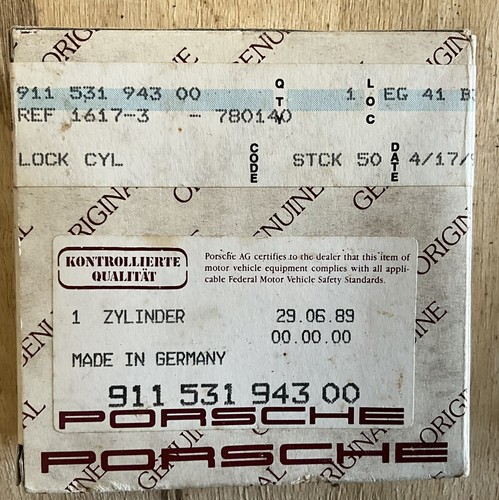 Porsche Lock Cylinder,made In Germany, 911 531 943 00 - Picture 3 of 3