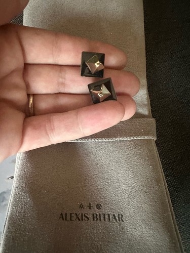 100% Authentic Alexis Bittar Green Square Lucite Pyramid Earrings - 第 6/9 張圖片