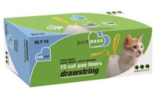 Van Ness Plastics Drawstring Cat Pan Liner White, Extra-Giant, 15 ct