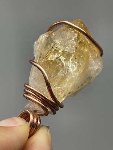 CLEARANCE Citrine Pendant ONLY handmade copper wrapped Wire Quality Durable S25 - Picture 6 of 7