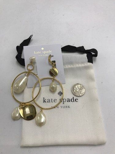 $78 Kate spade GOLD STANDARD GOLD TONE IMITATION PEARL CHANDELIER earrings J11 - Picture 6 of 6