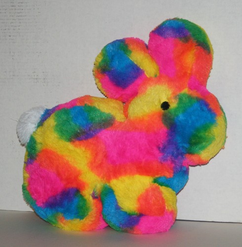 Dan Dee Tie Dye Bunny Rabbit 16” Plush Easter Neon Fluorescent Stuffed Animal - Picture 1 of 2