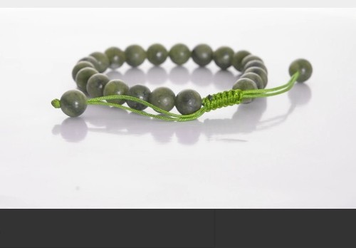 Natural Green Connemara Irish Stone Bracelet Adjustable Good Luck Bead Bracelet - Picture 7 of 7