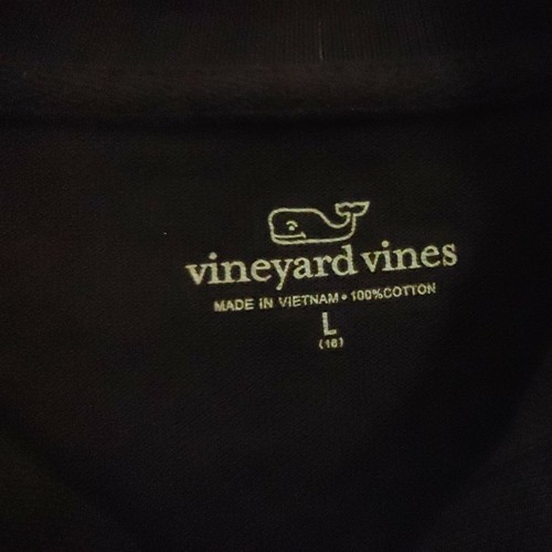 Vineyard Vines Boys Santa Holiday Navy Short Collar Pique Polo 12 Size M L Whale - Picture 3 of 4