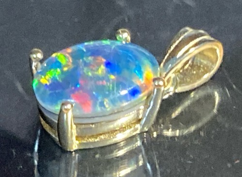 Opal Pendant Solid Silver S925 with Rhodium or 14k Gold Finish Best Quality - Picture 19 of 22