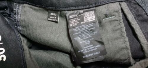 Pantalones G-Star Raw para hombre negros Rovic con cremallera bolsillos de carga 3D pierna delgada 30x28 - Imagen 14 de 16