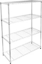 Simple Deluxe 4-Tier Heavy Duty Storage Shelving Unit 1000Lb Capacity Chrome