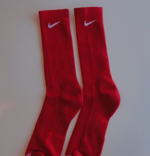2 PAIR NIKE EVERYDAY PLUS Performance Cushion Crew Socks RED WHITE YOUTH 3Y-5Y - Picture 2 of 11