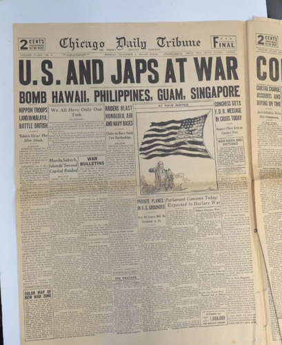 1946 World War II Chicago Tribune 12 Front Page compilation - 1939-1945 READ DES - Picture 2 of 12