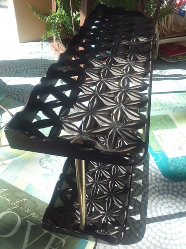 VNTG 50s MCM 2-Tier Blk Metal Wall Shelf◇FAB Design Cutouts◇STURDY 16" x 9 1/2" - Picture 10 of 12
