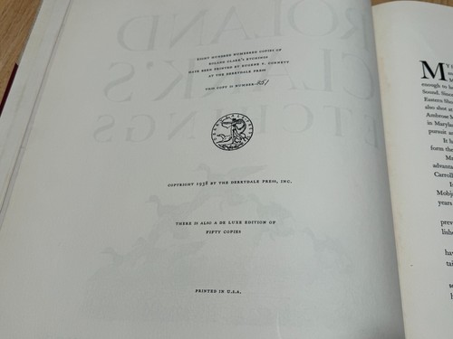 1938 Roland Clark’s Etchings Numbered #351 Signed by Roland Clark 1st Edition - Picture 7 of 22