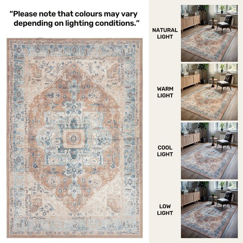 GLN Rugs Hopa - Maschinenwaschbarer Vorleger - Türkisch Braun/Blau Heimteppiche - Bild 26 von 63