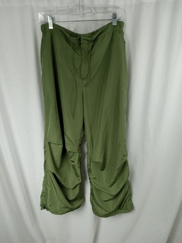 Jolie And Joy Drawstring Hem Parachute Pants Olive Green Womens Size L - Picture 1 of 14