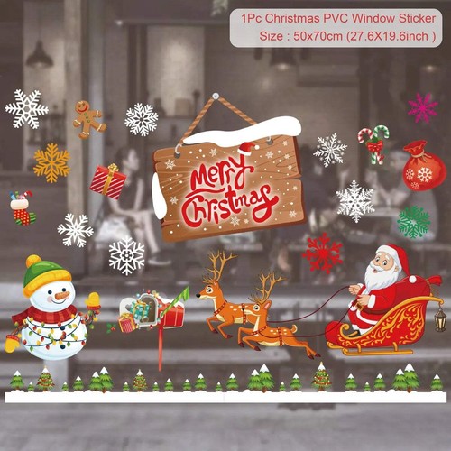 Christmas Wall Window Stickers Marry Christmas Decoration For Home 2023 Christma - Picture 13 of 49