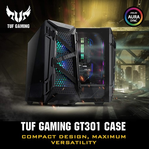TUF Gaming GT301 ATX Case ARGB Fans Tempered Glass Compact Design Black - Picture 5 of 6